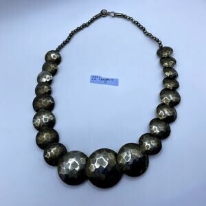 Vintage Eclectic Artcore Chunky Textured Silver Tone Statement Necklace